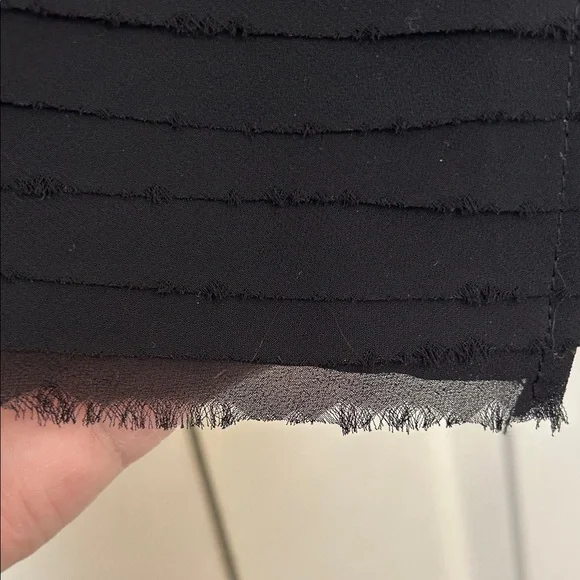 FLEUR WOOD ANTHROPOLOGIE Size 6 Black Tencel Blazer Strata Jacket Tuxedo Chiffon - Picture 6 of 10